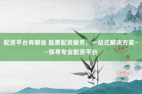 配資平臺有哪些 股票配資服務，一站式解決方案——探尋專業配資平臺